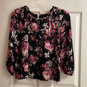 Joie Nadege Floral Print Silk Top